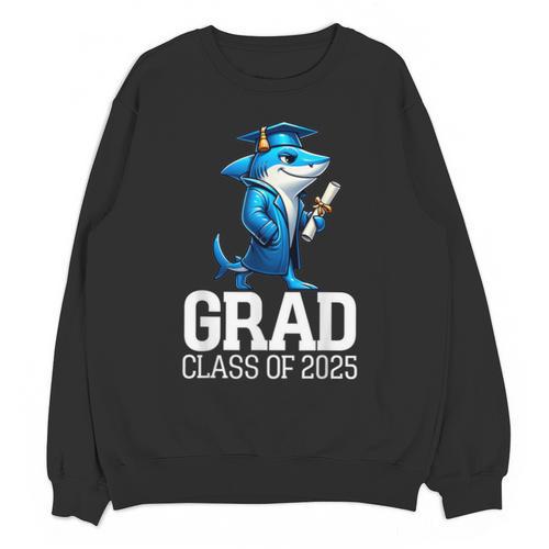 Grad Class Of 2025 Boys Shark Graduation Graduated Unisex Sweatshirt - Best Gift Smart