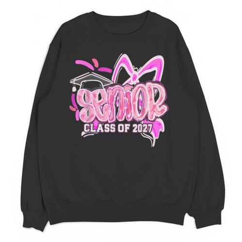 Graduation 2027 Senior 2027 Class Of 2027 Coquette Pink Girl Unisex Sweatshirt - Best Gift Smart