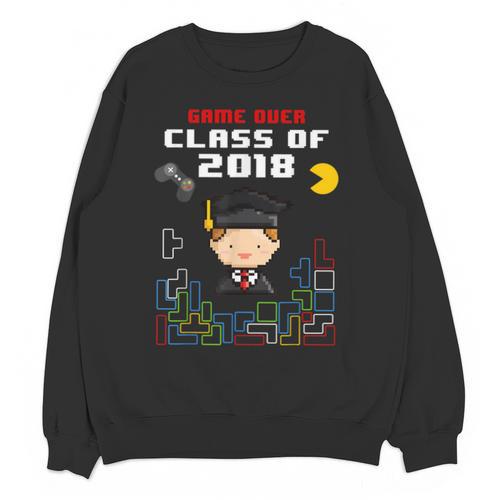 Graduation Class Of 2018 Game Over 8-Bit Gamer Unisex Sweatshirt - Best Gift Smart