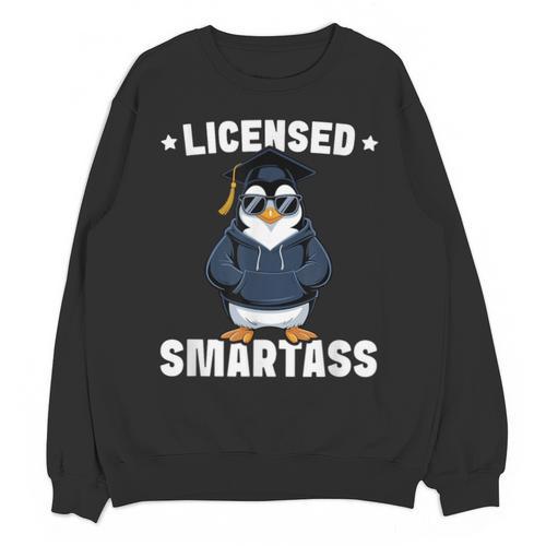 Graduation Penguin Licensed Smartass Graduate Unisex Sweatshirt - Best Gift Smart