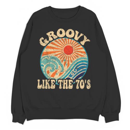 Groovy Like The 70s Aesthetic Nostalgia 1970's Retro Unisex Sweatshirt - Figerry