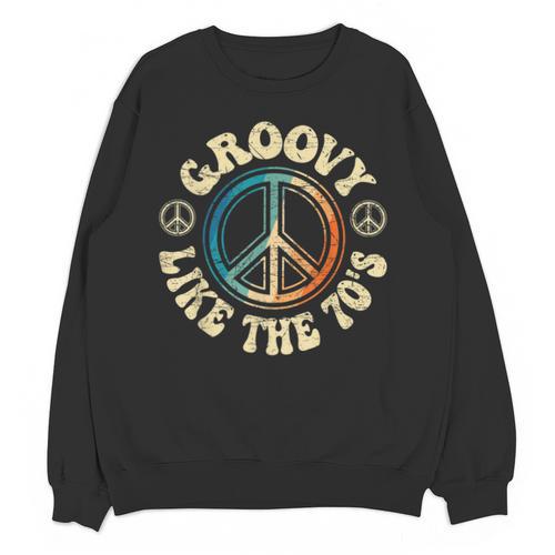 Groovy Like The 70s Peace Aesthetic Nostalgia 1970's Retro Unisex Sweatshirt - Figerry