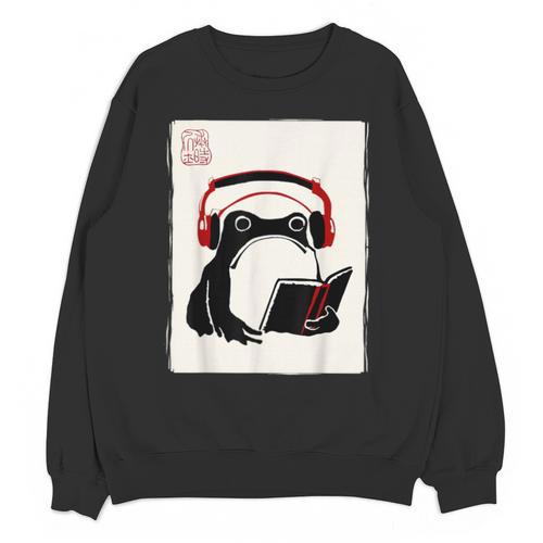 Grumpy Frog Books Music Kawaii Ink Japanese Unisex Sweatshirt - Bookorys AU