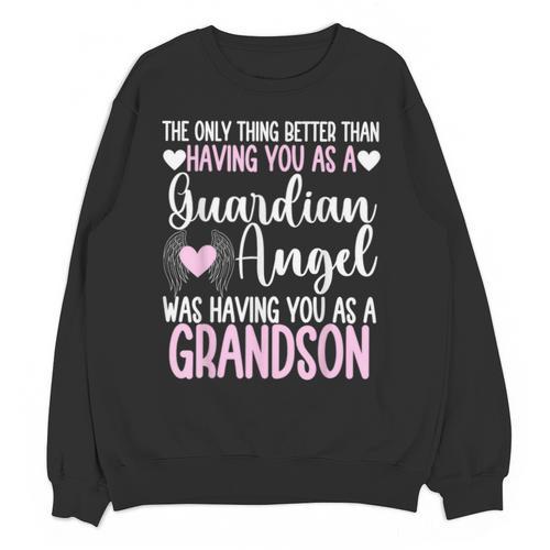 Guardian Angel Memorial In Memory Of Grandson For Grandma Unisex Sweatshirt - Easessy