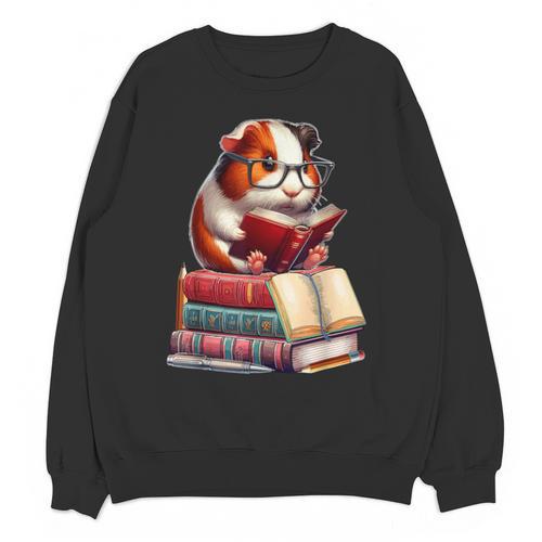 Guinea Pig Reading Books Matching Bookworm Readers Librarian Unisex Sweatshirt - Bookorys