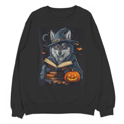 Halloween Girls Boys Cute Wolf Book Pumpkin Kids Halloween Unisex Sweatshirt - Bookorys UK