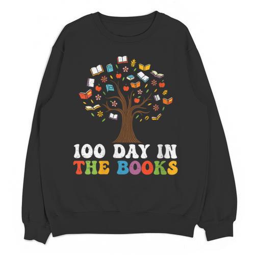 Happy 100 Days In The Books Reading Celebration Graphic Tees Unisex Sweatshirt - Bookorys
