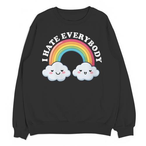 I Hate Everybody Rainbow Sarcastic Grumpy Introvert Unisex Sweatshirt - Raresse