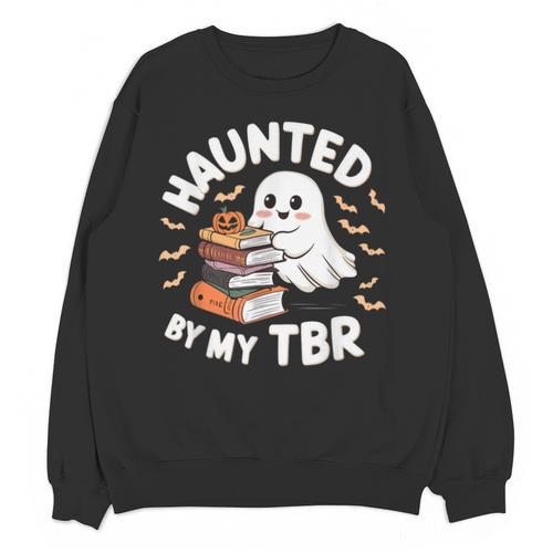 Haunted By My TBR Cute Ghost Book Reading Teacher Halloween Unisex Sweatshirt - Bookorys CA