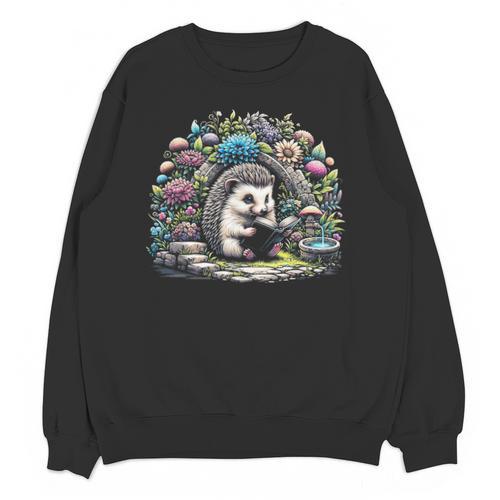 Hedgehog Reading Book Lake Scenery Reading Unisex Sweatshirt - Bookorys CA