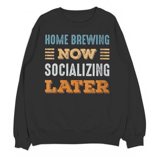 Home Brewing Now Minimal Socializing Introvert Vintage Unisex Sweatshirt - Raresse