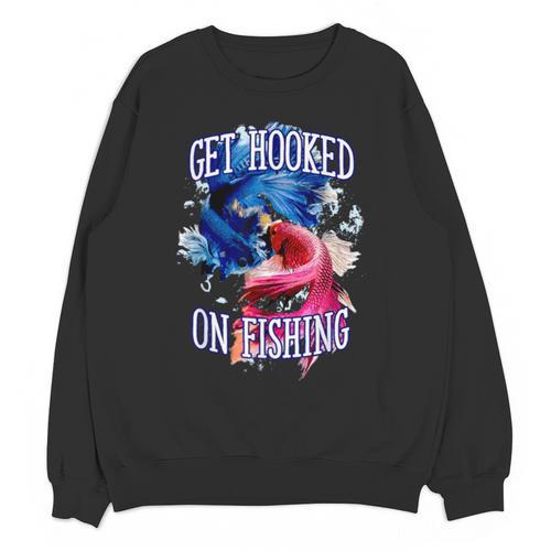 Hooked On Fishing Introvert Sayings Antisocial Quotes Unisex Sweatshirt - Raresse