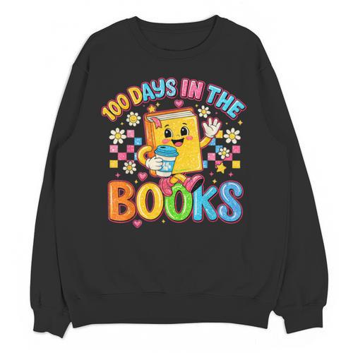 HUGvyn Preppy 100 Days In The Books Teacher Reading Coffee Unisex Sweatshirt - Bookorys