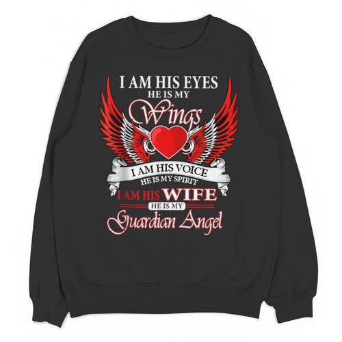 My Husband Is My Guardian Angel In Heaven Memory Memorial Unisex Sweatshirt - Easessy