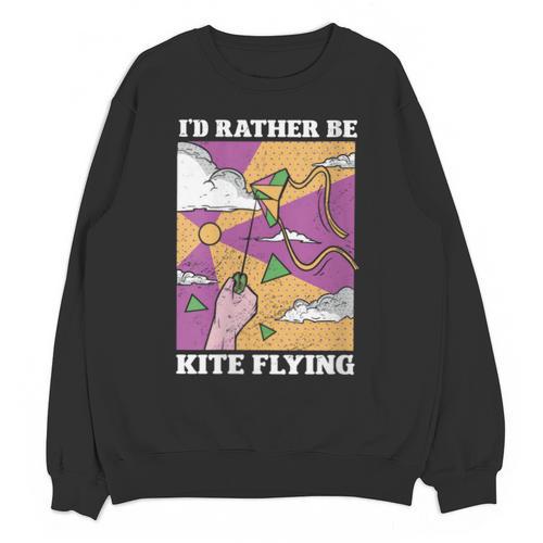 I'd Rather Be Kite Flying Throwback Hobby Memory Kite Unisex Sweatshirt - Easessy