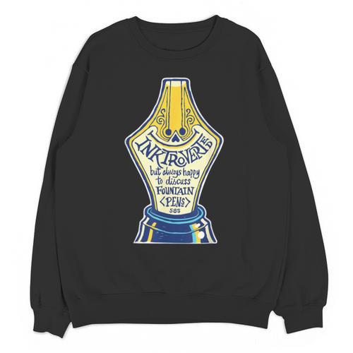Introverted Fountain Pen Enthusiast Smiling Face Unisex Sweatshirt - Raresse