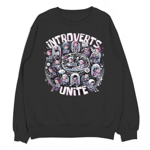 Introverts Unite Quirky Solitude Unisex Sweatshirt - Raresse
