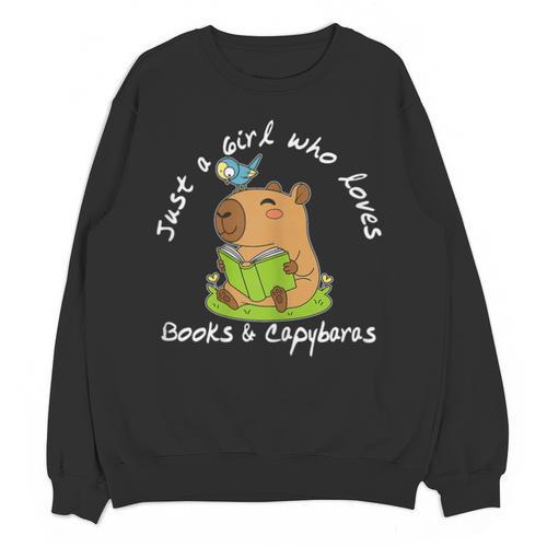 Just a Girl Who Loves Books And Capybaras Unisex Sweatshirt - Bookorys UK