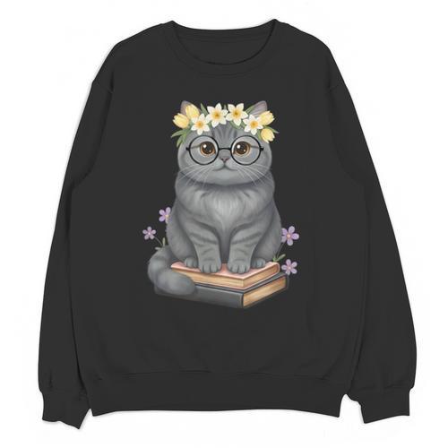 Just A Girl Who Loves Cats & Books Bookish Women Unisex Sweatshirt - Bookorys DE