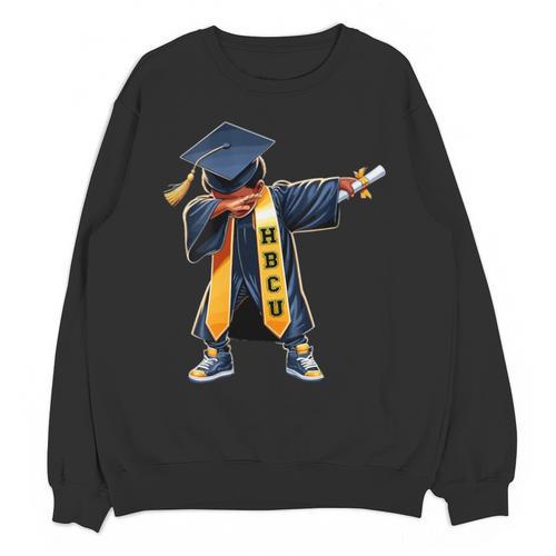 Kids HBCU Boys Grad Dabbing Graduation Unisex Sweatshirt - Best Gift Smart
