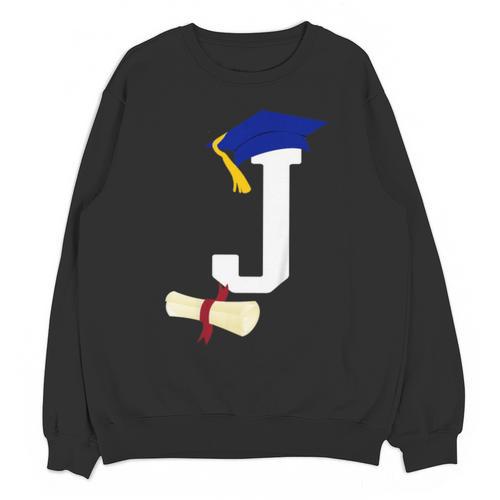 Kids Initial J Letter For Boys Preschool Graduation Kindergarten Unisex Sweatshirt - Best Gift Smart