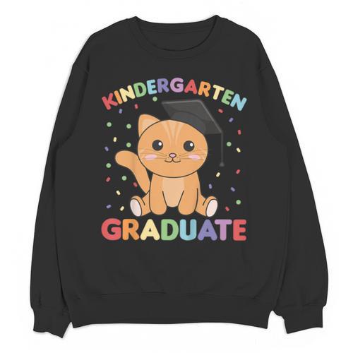 Kids Kindergarten Graduate Cat Graduation Unisex Sweatshirt - Best Gift Smart