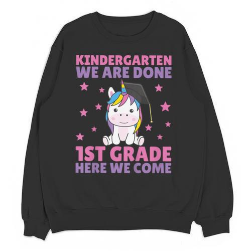 Kids Kindergarten Graduate Unicorn Graduation Unisex Sweatshirt - Best Gift Smart