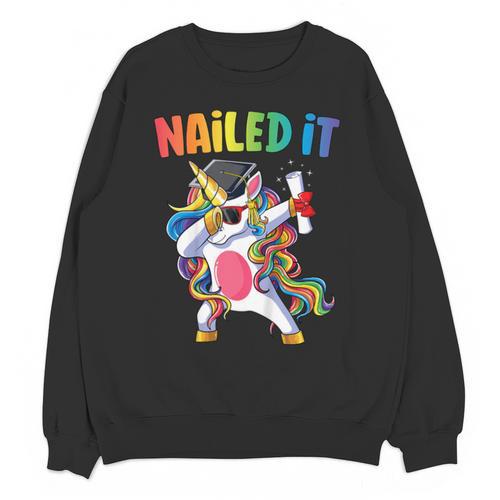 Kids Kindergarten Graduation Shirt Unicorn Graduate Nailed It Unisex Sweatshirt - Best Gift Smart