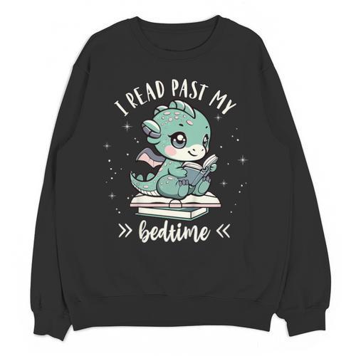 Kids I Read Past My Bedtime Cute Book Dragon Pajama Unisex Sweatshirt - Bookorys AU