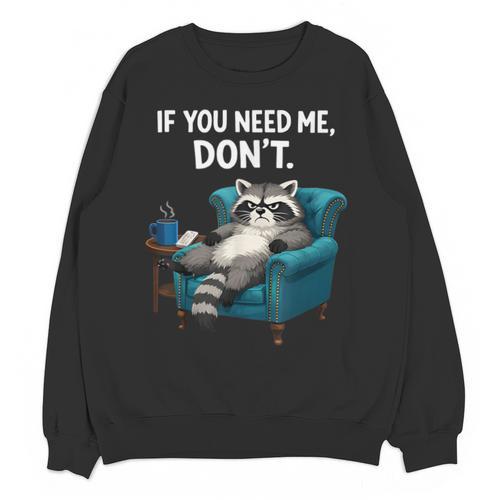 Lazy Raccoon Sarcastic Introvert Humor Japanese Animal Unisex Sweatshirt - Raresse