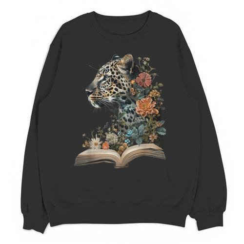 Leopard Book Flower Unisex Sweatshirt - Bookorys DE
