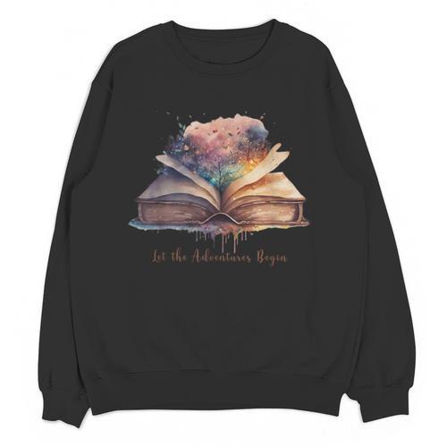Let The Adventures Begin Book Lovers Magical Whimsical Art Unisex Sweatshirt - Bookorys DE