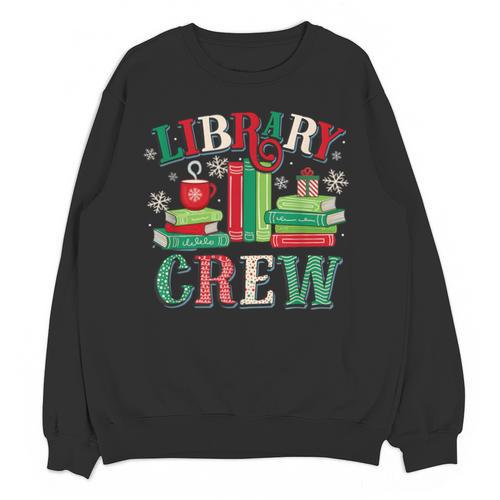 Library Crew Book Lovers Reader Teacher Librarian Christmas Unisex Sweatshirt - Bookorys
