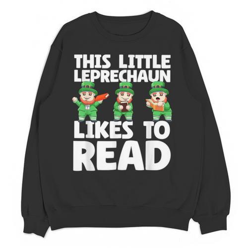 This Little Leprechaun Likes To Read St Patrick's Day Book Unisex Sweatshirt - Bookorys AU