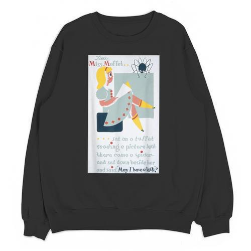Little Miss Muffet Reading a Picture Book Unisex Sweatshirt - Bookorys DE