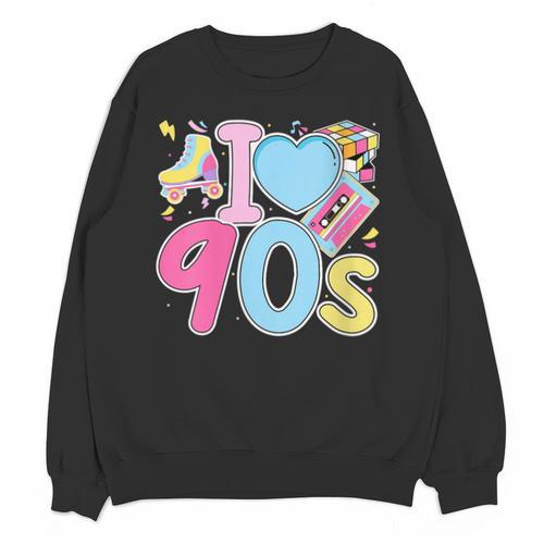 I Love 90's Retro Style Nostalgia Vibe 1990's Party Unisex Sweatshirt - Figerry