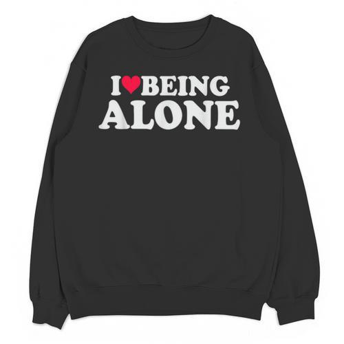 I Love Being Alone Introvert & Anxious Girl Red Heart Unisex Sweatshirt - Raresse