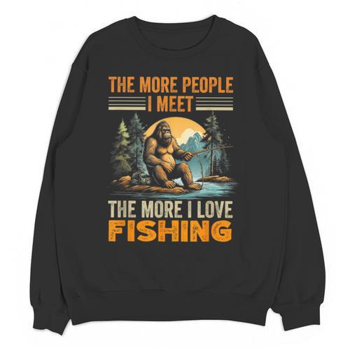 I Love Fishing Bigfoot Fisherman Introvert Sarcastic Unisex Sweatshirt - Raresse