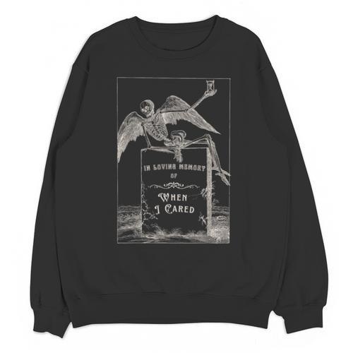 In Loving Memory Of When I Cared Skeleton Angel Tombstone Unisex Sweatshirt - Easessy