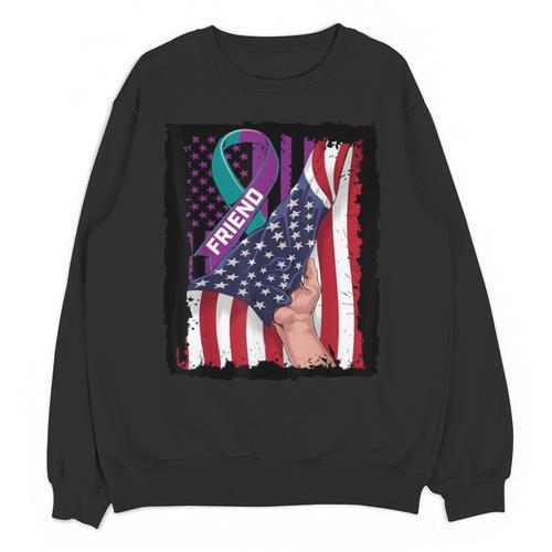 In Memory Of My Friend Suicide Awareness American Flag Women Kids Men Unisex Sweatshirt - Easessy