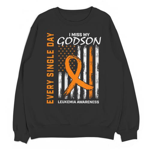 In Memory Of Godson Leukemia Awareness Products Flag Shirts Unisex Sweatshirt - Easessy