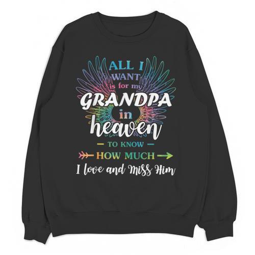 Memory For Grandpa In Heaven Angel Father Family Memorial Unisex Sweatshirt - Easessy