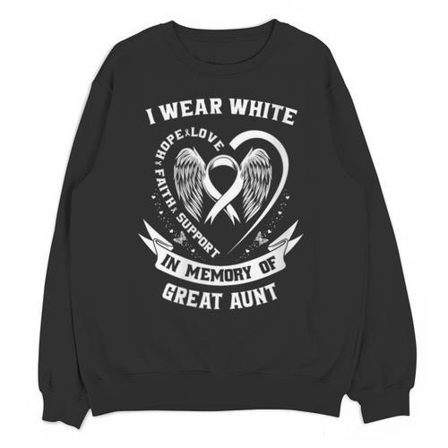 In Memory Of Great Aunt Lung Cancer Awareness Products Unisex Sweatshirt - Easessy