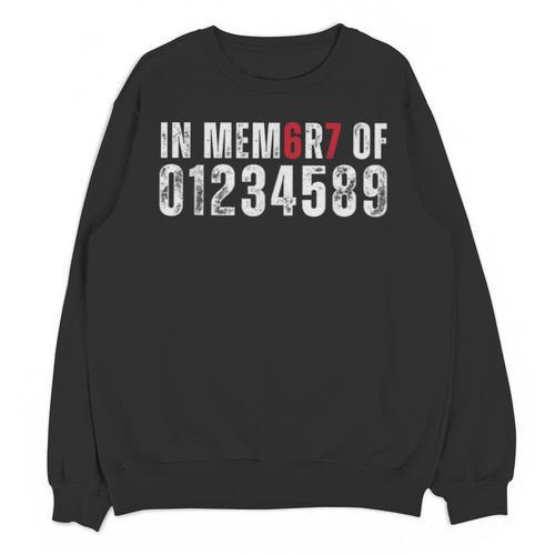 In Memory Of Numbers 0 1 2 3 4 5 8 9 Math Meme Unisex Sweatshirt - Easessy