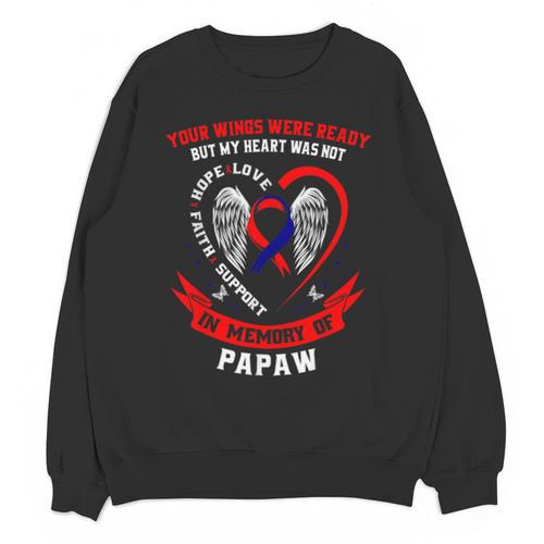 In Memory Papaw CHD Heart Disease Awareness Memorial Unisex Sweatshirt - Easessy
