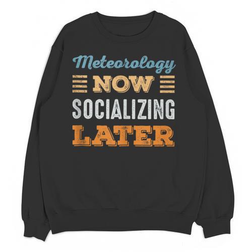 Meteorology Now Minimal Socializing Introvert Vintage Unisex Sweatshirt - Raresse