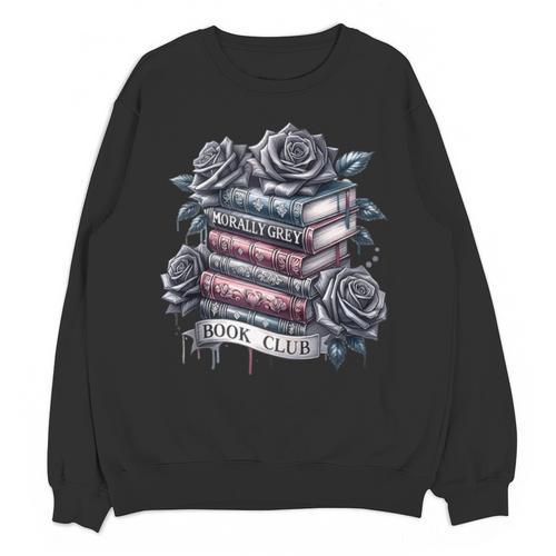 Morally Grey Book Club Floral Book Lover Graphic Unisex Sweatshirt - Bookorys CA