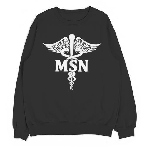 MSN Letters On Caduceus Medical Emblem MSN Nurse Graduation Unisex Sweatshirt - Best Gift Smart