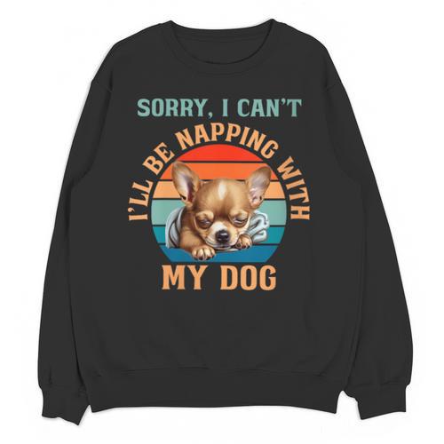 Napping Chihuahua Dog Breed Sleeping Pet Pup Introvert Unisex Sweatshirt - Raresse