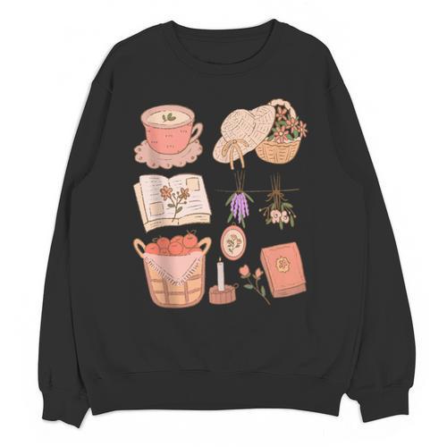 Nature Books And Cottage Core Picnic Art Unisex Sweatshirt - Bookorys CA
